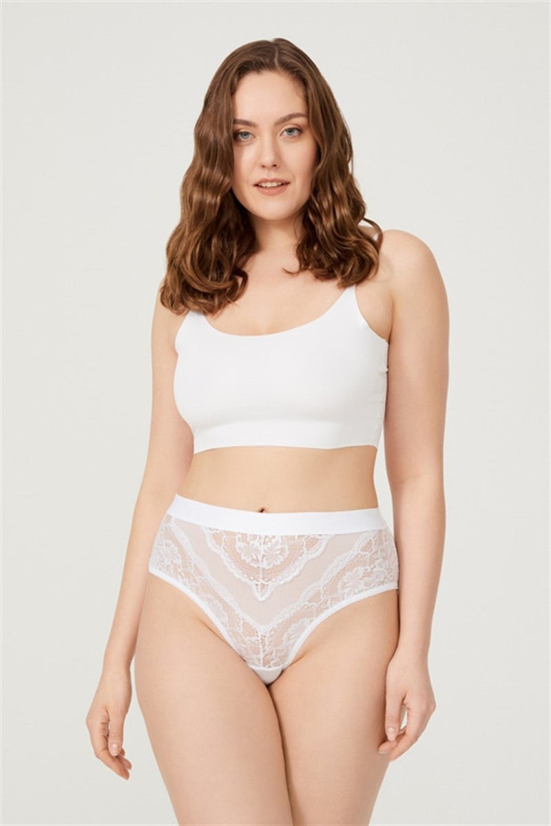 COTTONHILL Lace Sheer Back Plus Size Bikini Panties 6 Pack  - Image 3
