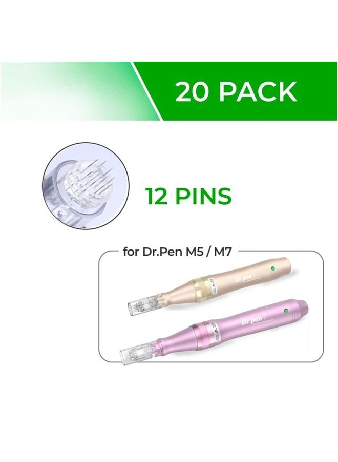 ModiX Dr. Pen Ultima M5 M7 Replacement Cartridges - (20 PACK) - 12 Pins (0.25mm) Bayonet Slot - Disposable Replacement Parts - Image 2