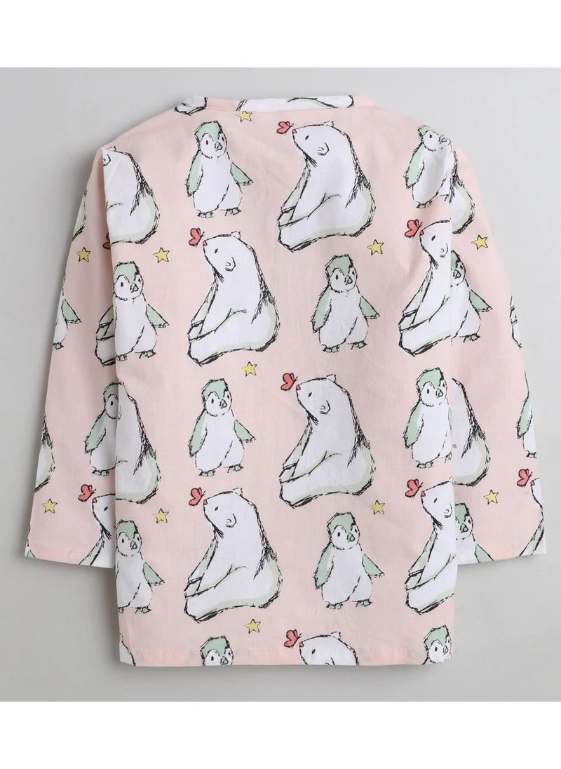 بولكاتوتس بيجامة كورتا بطبعة دب من Polka Tots بأكمام كاملة - بيضاء  - Image 3