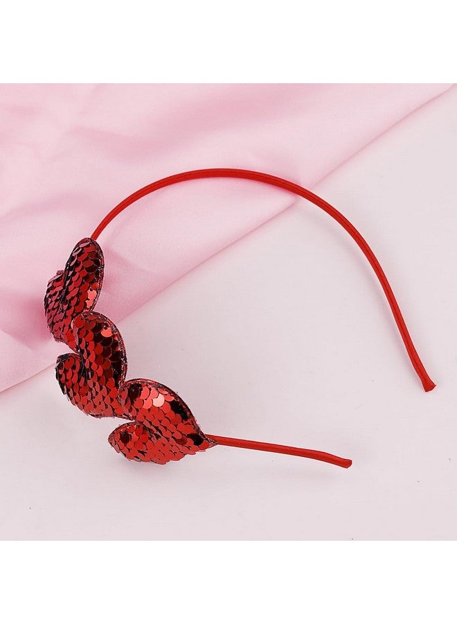 Doneace Valentine'S Day Heart Headband, Red Sequin Love Hair Band Hoop Glitter Heart Hair Accessories Valentine Headdress Decoration For Women Girls Anniversary New Year Weddings Festival Party Gift - Image 4