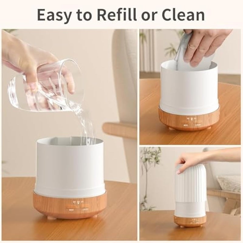 نيكومي موزع روائح الزيوت العطرية سعة 250 مل، موزع روائح عطرية مطور مع 3 مؤقتات و7 اضواء ملونة، مرطب رذاذ بارد مع حماية من الماء الجاف وايقاف التشغيل التلقائي، مناسب للمنزل - Image 5