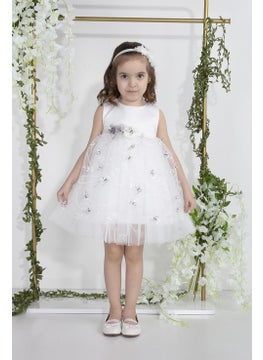 Babydola Minimony 1-5 Years Butterfly Detail Tulle Girls' Children's Holiday Graduation Prom Gown Wedding Dress 2021  - Image 1