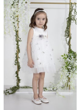 Babydola Minimony 1-5 Years Butterfly Detail Tulle Girls' Children's Holiday Graduation Prom Gown Wedding Dress 2021  - Image 2
