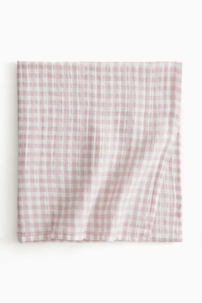 H&M Checked cotton muslin comfort blanket