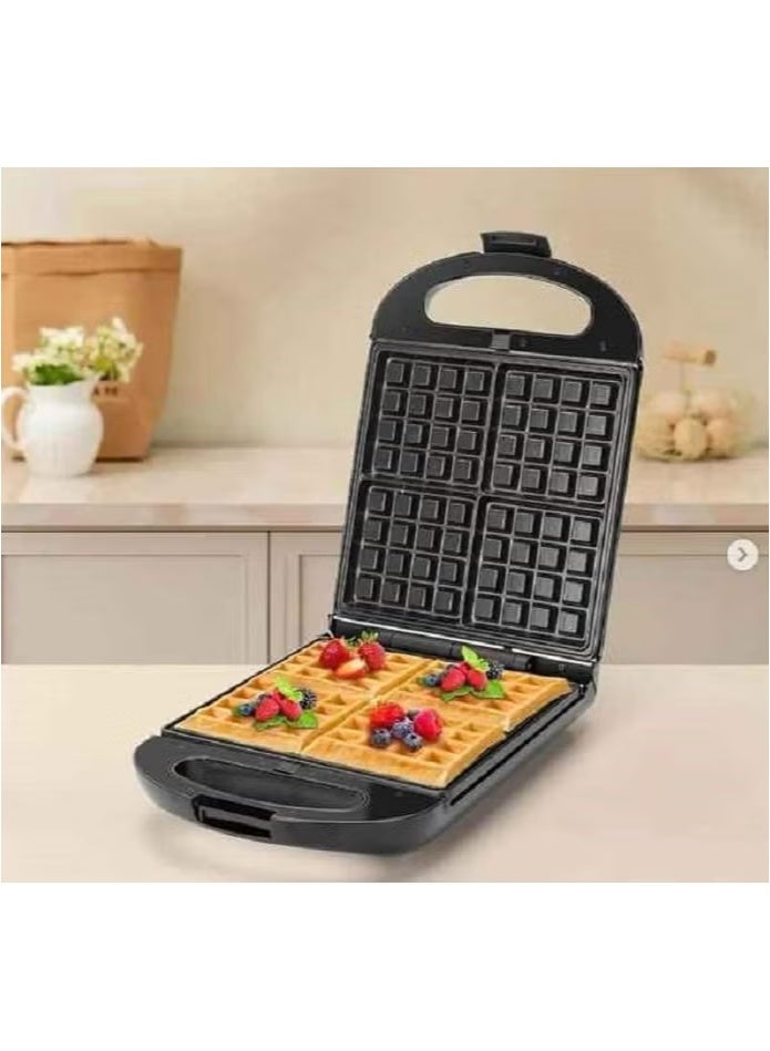 سوكاني صانعة وافل سوكاني كبيرة 1200 واط، 4 قطع، سطح غير لاصق بتقنية تسخين سريعة وحديثة – موديل SK-08035،-اسود - Image 2