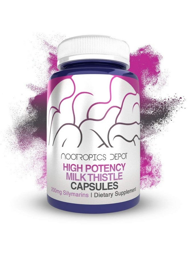 Nootropics Depot High Potency Milk Thistle Extract Capsules | 200mg of Silymarins from Silybum marianum | 60 Count - Image 1
