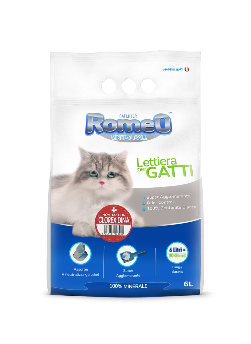 Romeo Cat Litter Clumping Bentonite clorexidina scent  - Image 1