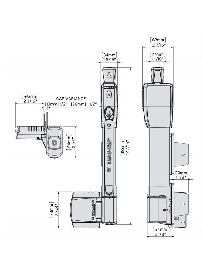 MAGNA-LATCH قفل مغناطيسي عمودي D&D Technologies ML3VPKA MagnaLatch، لقفل الأمان للأطفال والحيوانات الأليفة، لقفل أي بوابة مربعة - Image 5