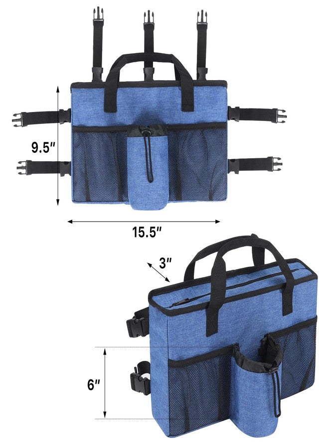 CLEKEGBAG Walker Accessories for Folding Walker with Cup Holder,Pocket, Organizer Carry Storage Pouch Bag Buckle (Blue) - Image 2