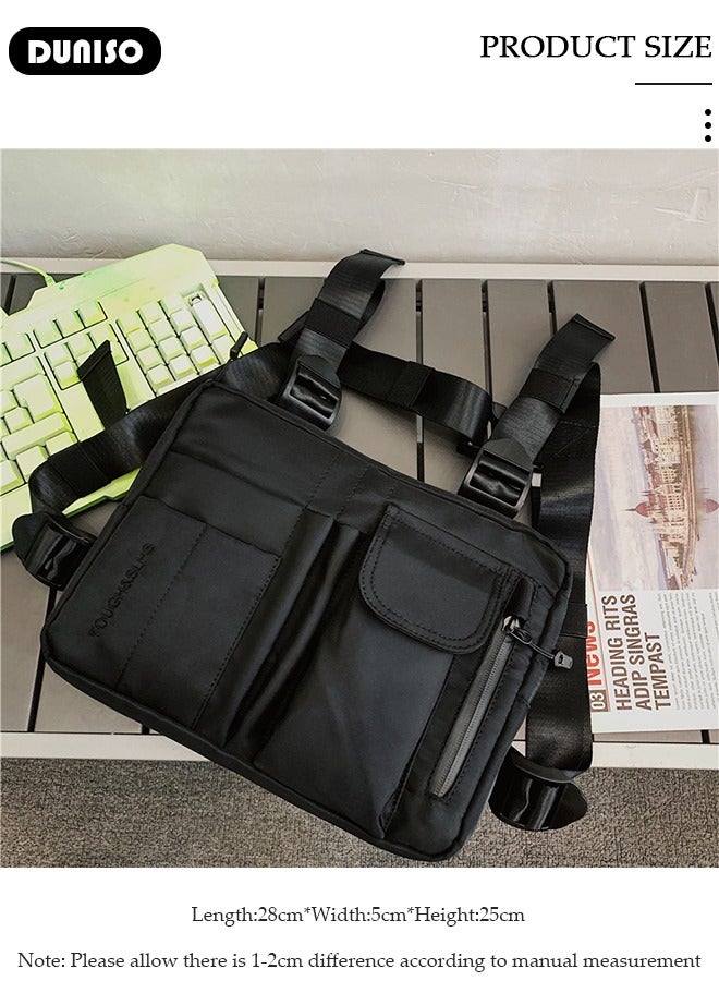DUNISO Sports Chest Bag For Men Women, Waterproof Lightweight Front Chest Pack, Running Chest Phone Holder Pouch with Extra Storage, Tactical Vest Backpack For Workouts Running Cycling  - Image 2