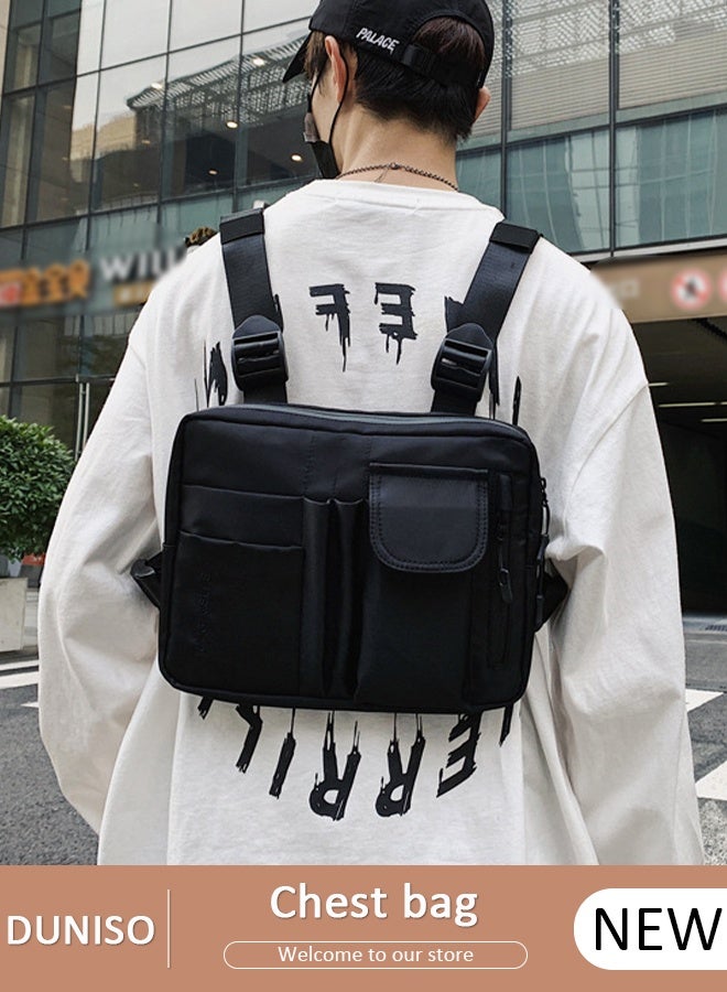 DUNISO Sports Chest Bag For Men Women, Waterproof Lightweight Front Chest Pack, Running Chest Phone Holder Pouch with Extra Storage, Tactical Vest Backpack For Workouts Running Cycling - Image 1