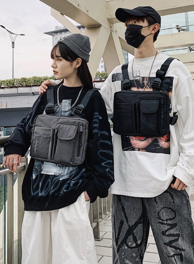 DUNISO Sports Chest Bag For Men Women, Waterproof Lightweight Front Chest Pack, Running Chest Phone Holder Pouch with Extra Storage, Tactical Vest Backpack For Workouts Running Cycling - Image 3