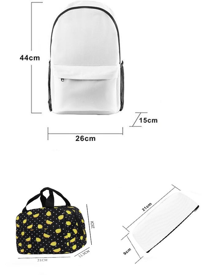 general Sanrio Kuromi School Bag Student Backpack Insulated Tote Lunch Bag Pencil Case 3-Piece Holiday Gift Set - Image 2