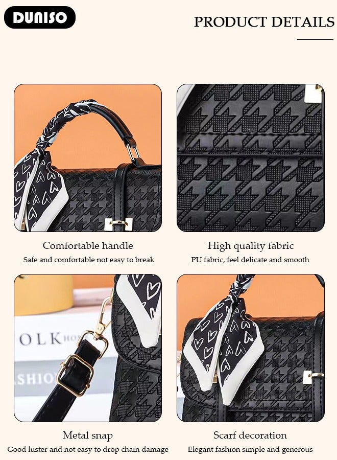 DUNISO Women's Fashion Handbag Faux Leather Crossbody Bag For Women Large Capacity Tote Bags Top Handle Satchel Fashionable Travel Shoulder Bag For Ladies - Image 2