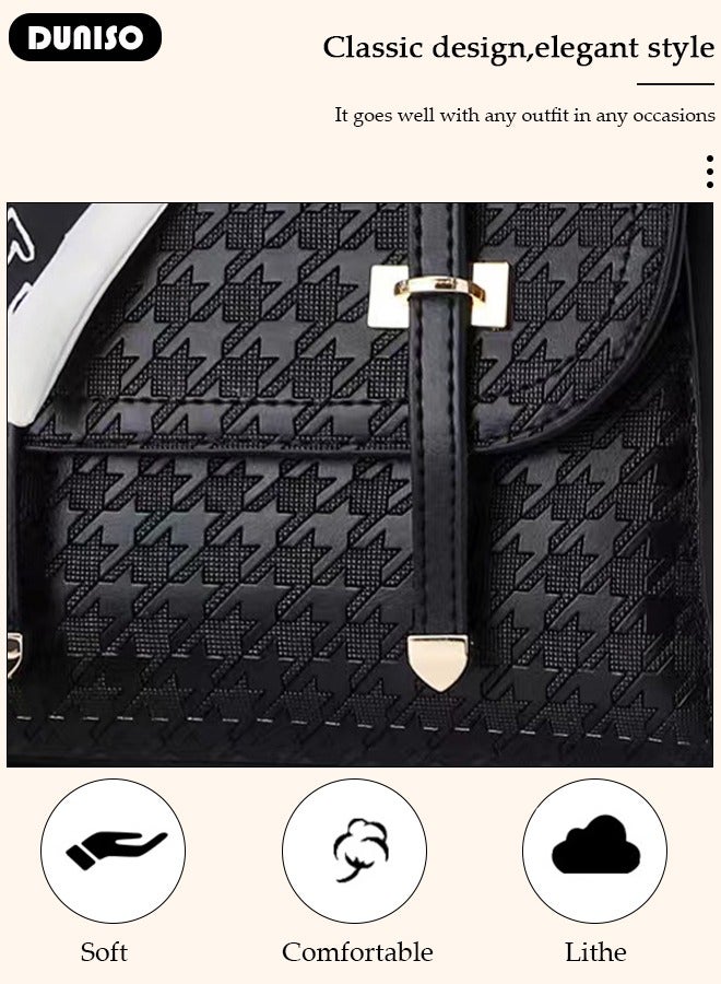 DUNISO Women's Fashion Handbag Faux Leather Crossbody Bag For Women Large Capacity Tote Bags Top Handle Satchel Fashionable Travel Shoulder Bag For Ladies - Image 3