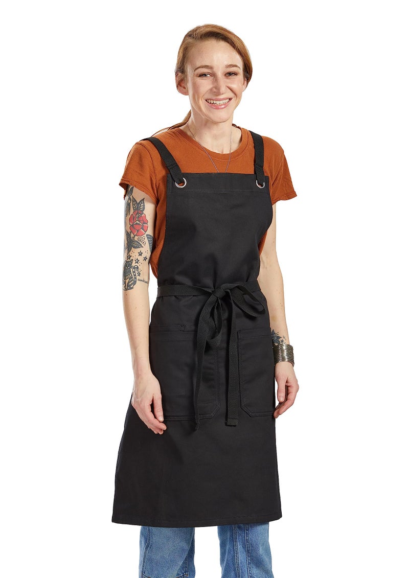 Caldo Crossback Kitchen Apron for Cooking Black - Image 2