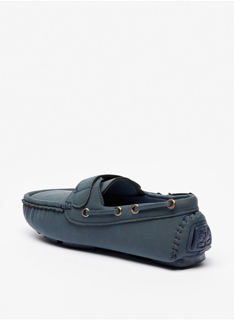 shoexpress - Solid Moccasins with Hook and Loop Closure - Image 1