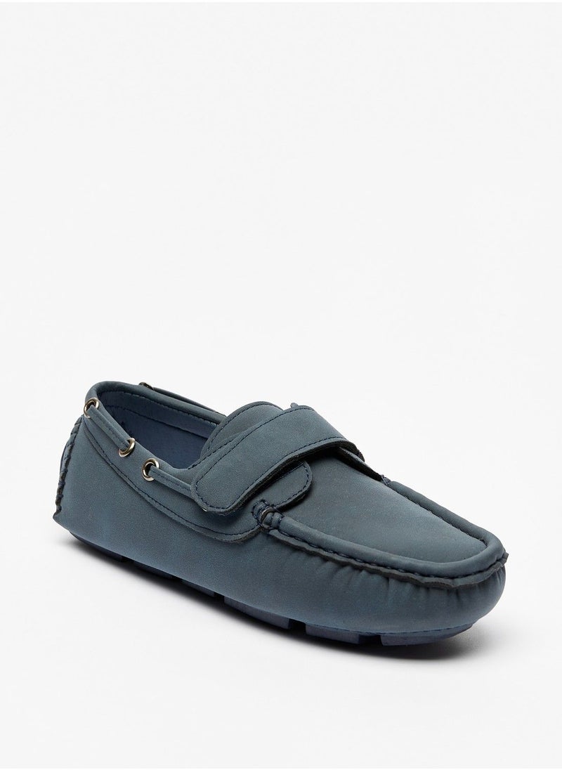 shoexpress - Solid Moccasins with Hook and Loop Closure - Image 1