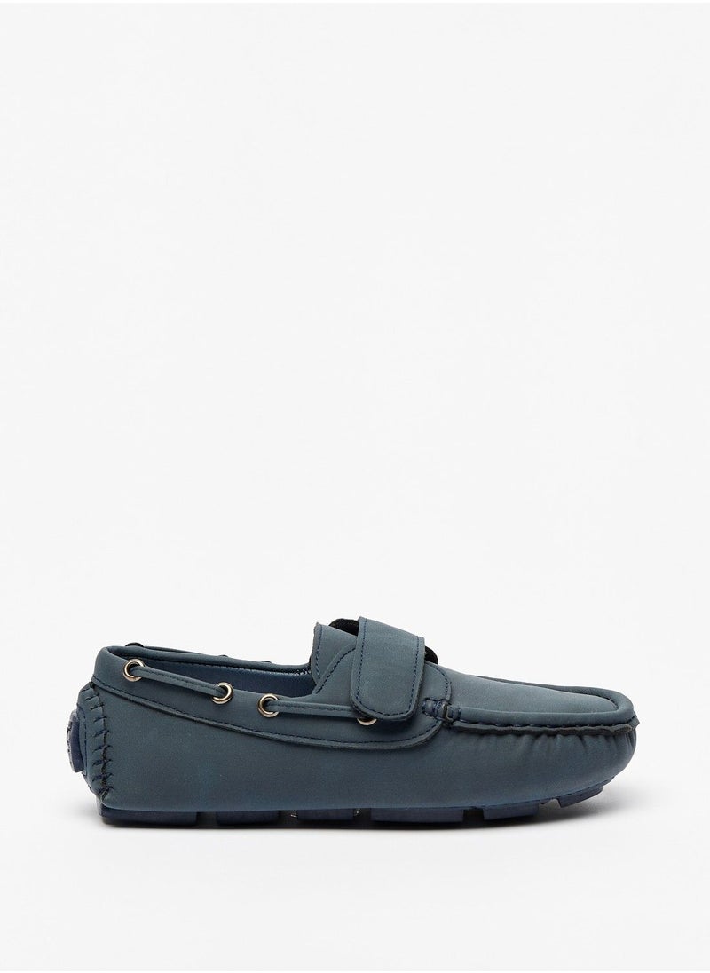 shoexpress - Solid Moccasins with Hook and Loop Closure - Image 1