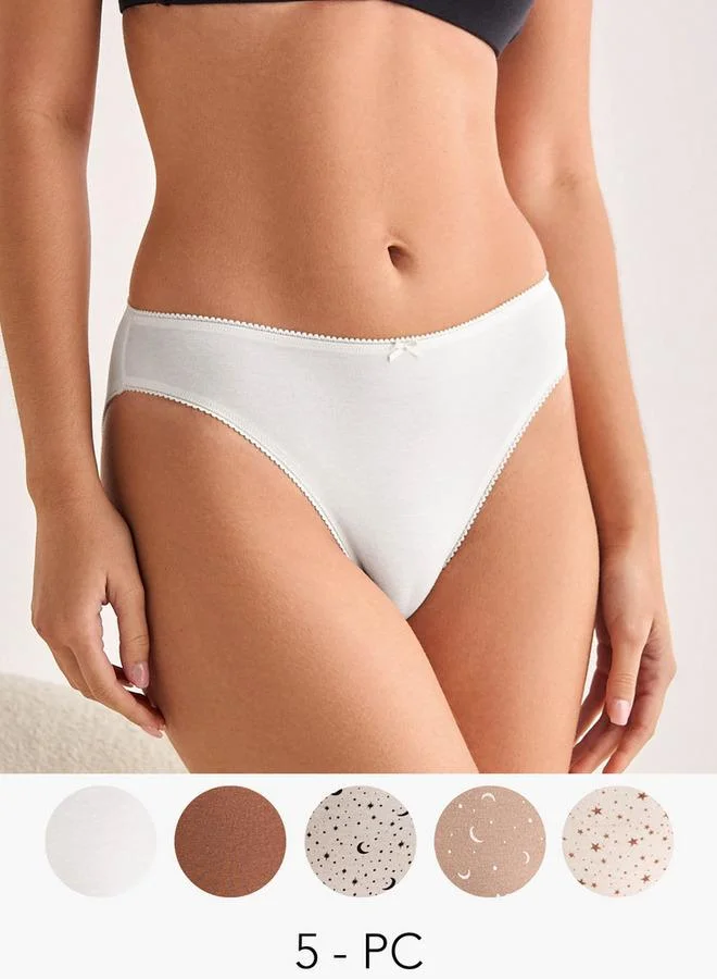 Splash FAV Set of 5 - High Leg Briefs Bow Accent