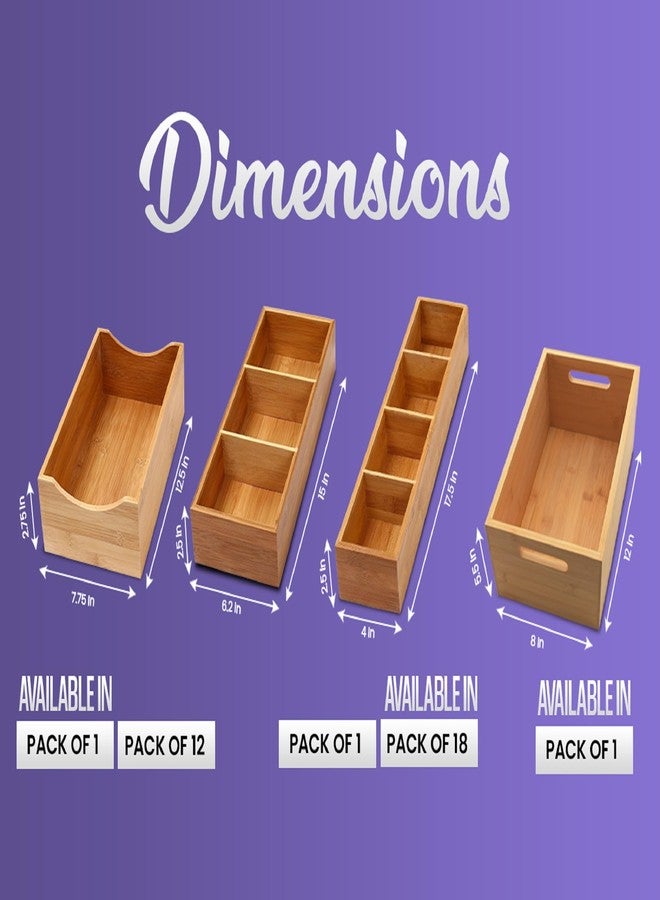 واي بي أم هوم صندوق تنظيم أدراج من الخيزران بثلاثة أقسام من YBM Home، متعدد الاستخدامات لتخزين الأغراض المتنوعة، المكتب، المنزل، المطبخ، غرفة النوم، غرفة الأطفال، الحرف اليدوية، الخياطة، والحمام، 6 × 15 × 2.5 بوصة - Image 5