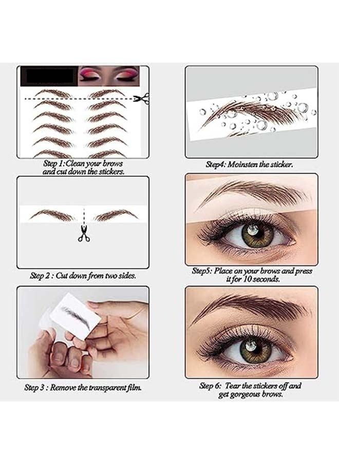 11 Pairs Waterproof Eyebrow Tattoo Stickers - Image 2