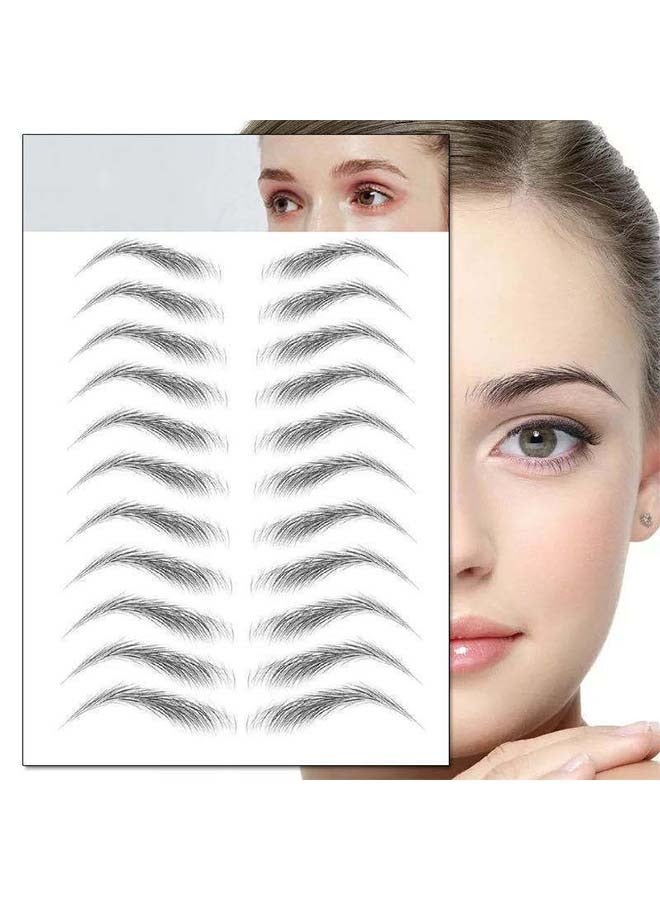 11 Pairs Waterproof Eyebrow Tattoo Stickers - Image 1