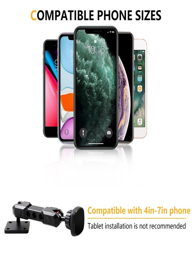 RERPRO Dash Cell Phone Mount Magnet Holder Compatible with 2024 2025 Jeep Wrangler JL 2/4 Door 4XE Interior Accessories 360° Adjustable Dashboard Smart Phone Holder 1 Set Black Magnetic - Image 3