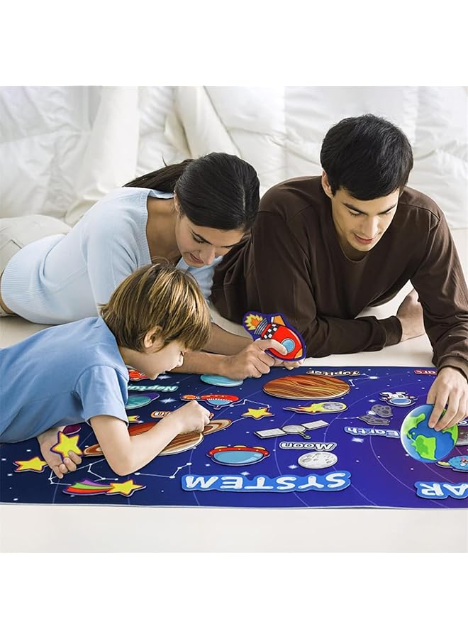 erorex 40Pcs Solar System Planets Toys Solar System Felt Board For Toddlers Felt Flannel Board Story Set For Kids 3.5 Ft Preschool Early Learning Space Toys Gift For Toddlers Solar System - Image 5