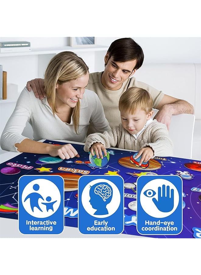 erorex 40Pcs Solar System Planets Toys Solar System Felt Board For Toddlers Felt Flannel Board Story Set For Kids 3.5 Ft Preschool Early Learning Space Toys Gift For Toddlers Solar System - Image 4