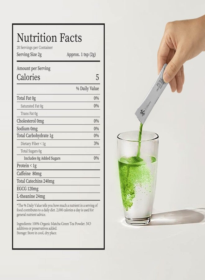 Chaism Ceremonial Grade Matcha Green Tea Powder - Single Serve Packets, Premium First Harvest USDA Organic Gluten-Free Vegan, 100% Pure (20-Packets) - Image 5