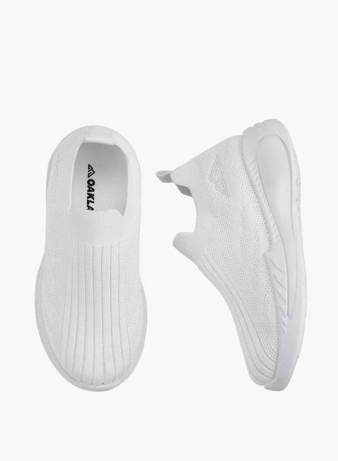 Textured Slip-On Sports Shoes With Pull Tab