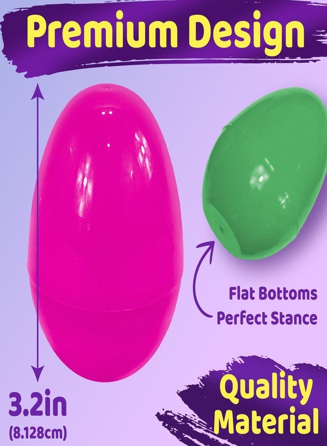 stargo 50 Pack - Plastic Easter Eggs Empty 3.2” Large Plastic Eggs Fillable for Easter Egg Hunt, Easter Egg Basket, Party Favor, Surprise Egg. Set of Bright Multicolored Eggs - Image 2