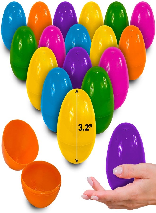stargo 50 Pack - Plastic Easter Eggs Empty 3.2” Large Plastic Eggs Fillable for Easter Egg Hunt, Easter Egg Basket, Party Favor, Surprise Egg. Set of Bright Multicolored Eggs - Image 1