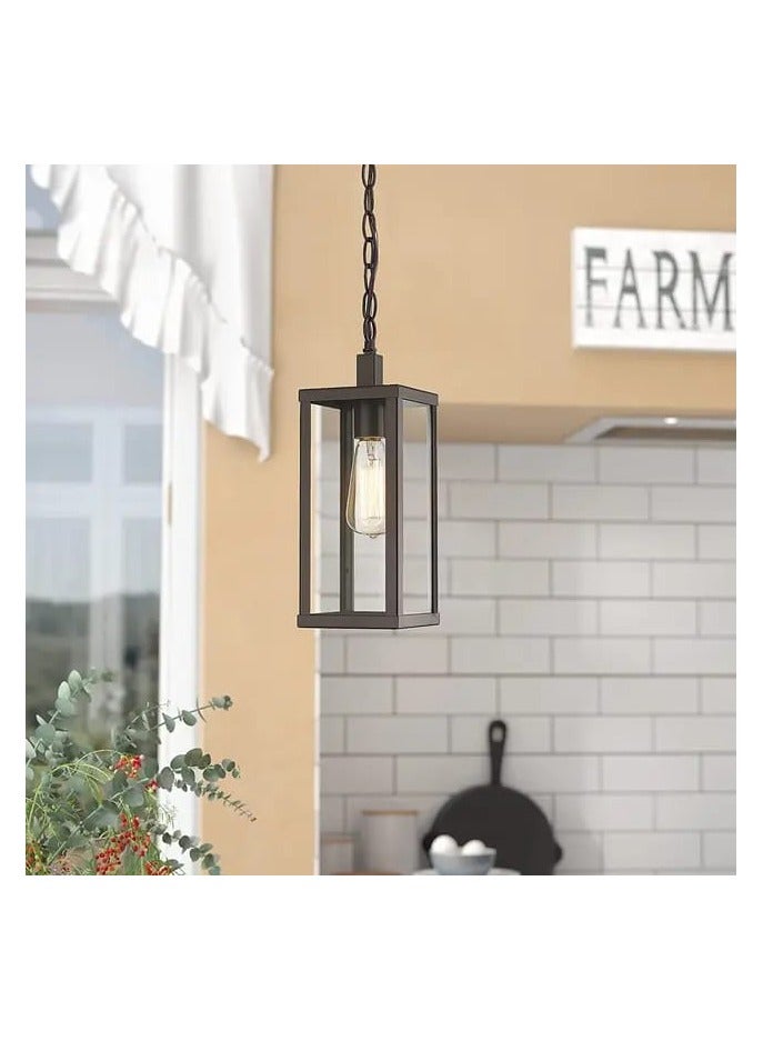 Outdoor Pendant Light,1-Light Indoor Pendant Light,Metal And Glass Hanging Pendant Light Outdoor Porch Light Ceiling Mount Outdoor Chandelier Exterior Hanging Lantern For Front Porch Patio,E27 - Image 3