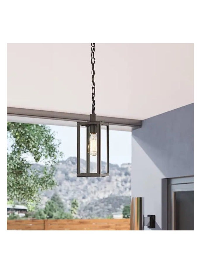 Outdoor Pendant Light,1-Light Indoor Pendant Light,Metal And Glass Hanging Pendant Light Outdoor Porch Light Ceiling Mount Outdoor Chandelier Exterior Hanging Lantern For Front Porch Patio,E27 - Image 5