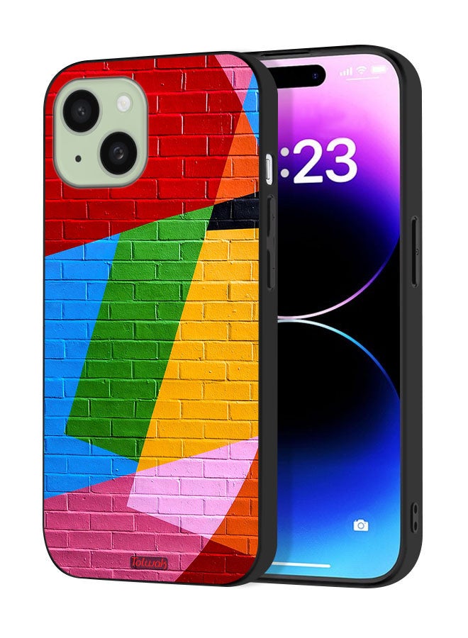 Tolwak غطاء حماية لجهاز آيفون 15 برسومات جدارية ملونة - Image 1