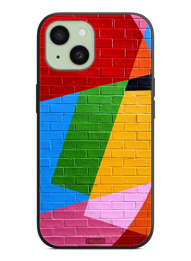 Tolwak غطاء حماية لجهاز آيفون 15 برسومات جدارية ملونة - Image 2