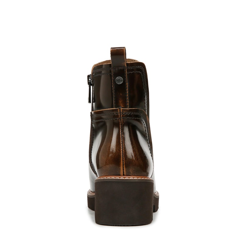 Naturalizer Womens Darry Bootie Water Repellent Ankle Boot English Tea Brown Leather 8.5 W - Image 3