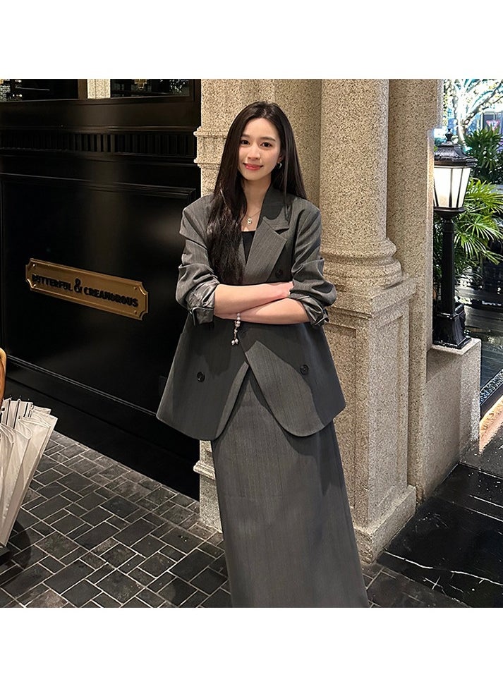 Shougu Casual Women's Suit Jacket Half Skirt Two-piece Set  - Image 3