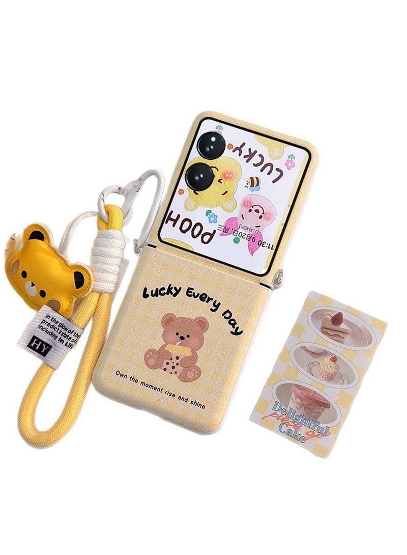 general Cute Case Compatible with  Xiaomi MIX  Flip 2 with Ring Lanyard, Anime Design Funny Cartoon Hinge Protection, Shockproof Protective Case for MIX  Flip 2 for Women - Image 1