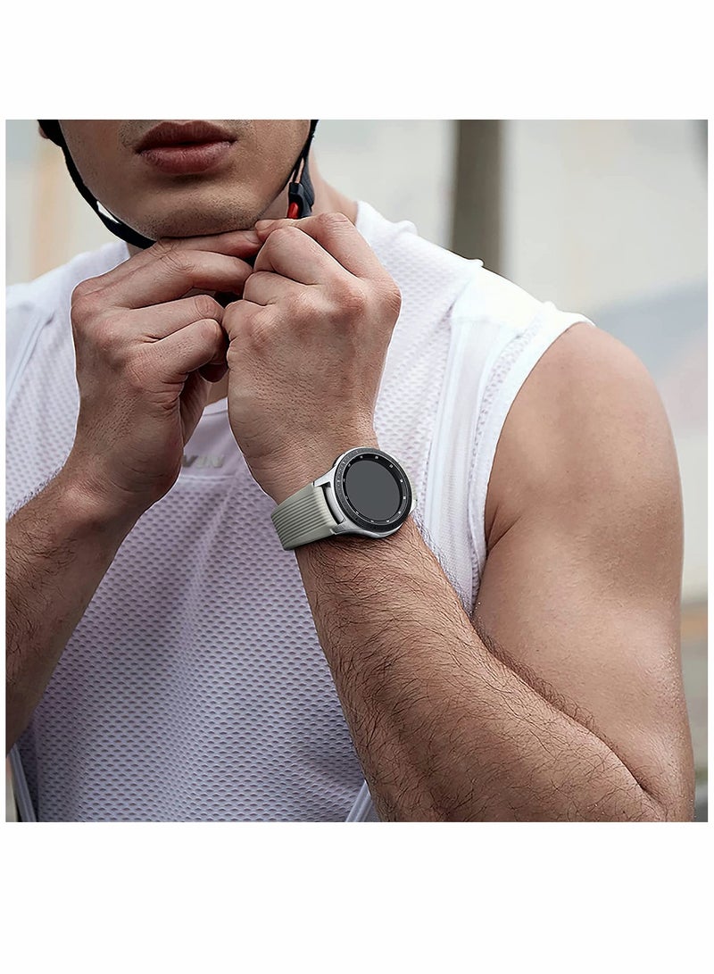 KASTWAVE 22mm Silicone Strap Compatible With Samsung Galaxy Watch 46mm /Galaxy Watch 3 45mm /Gear S3 Frontier/Classic, Soft Silicone Sport Wristband Replacement Straps For Men Women, Gray - Image 5