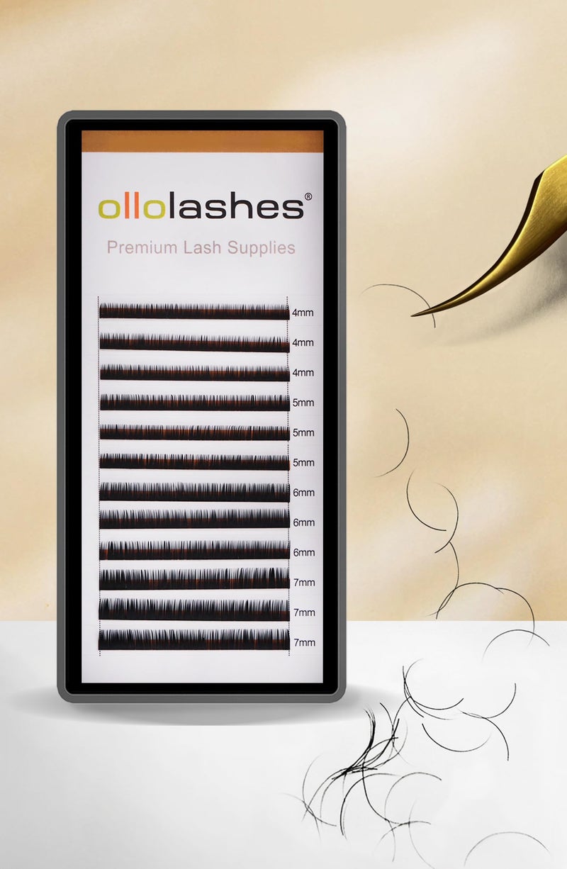OLLOLASHES Bottom Eyelash Extensions C Curl 007mm Mix47mm 4mm 5mm 6mm 7mm Black Color Bottom Lashes Extensions Professional Supplies for Lash Techs BottomC007 47mm