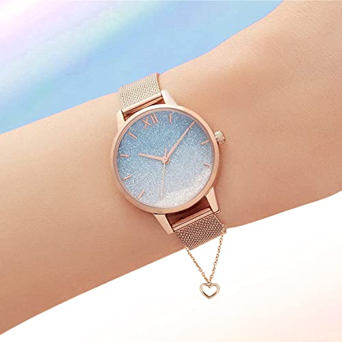 Mahi Heart Shaped Wrist Watch Charm Jewellery Accessorries for Women & Girls Jewellery (WC1001016Z) - Image 2
