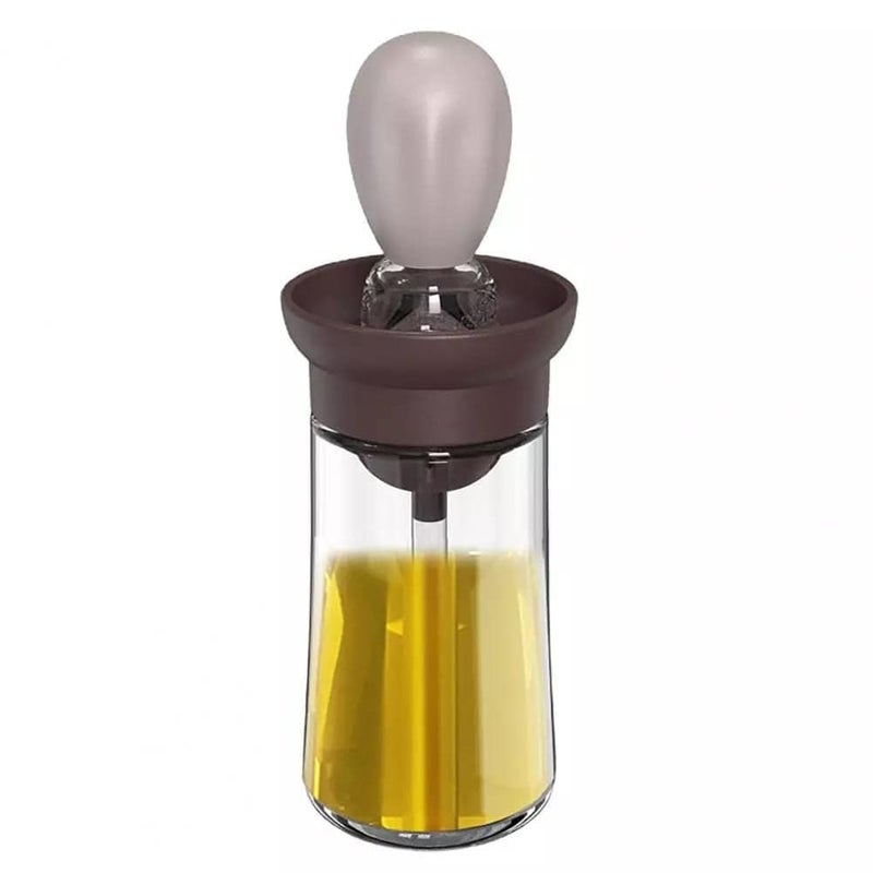 Botash Glass Olive Oil Dispenser Bottle with Silicone Brush 2 in 1Silicone Dropper Measuring Oil Dispenser Bottle for Kitchen CookingFryingBakingBBQ PancakeAir Fryer1pcsMulticolour - Image 1
