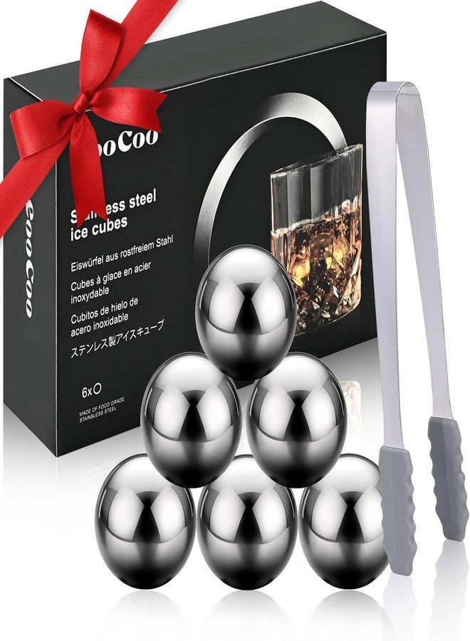 إيوكو مجموعة هدايا EooCoo للرجال، تتضمن 6 قطع من أحجار تبريد الويسكي القابلة لإعادة الاستخدام، ومجموعة كرات ثلج من الفولاذ المقاوم للصدأ للشرب، وهدايا ويسكي بوربون لعيد الميلاد للزوج، والحبيب، والأب، ومحبي البيرة. - Image 1