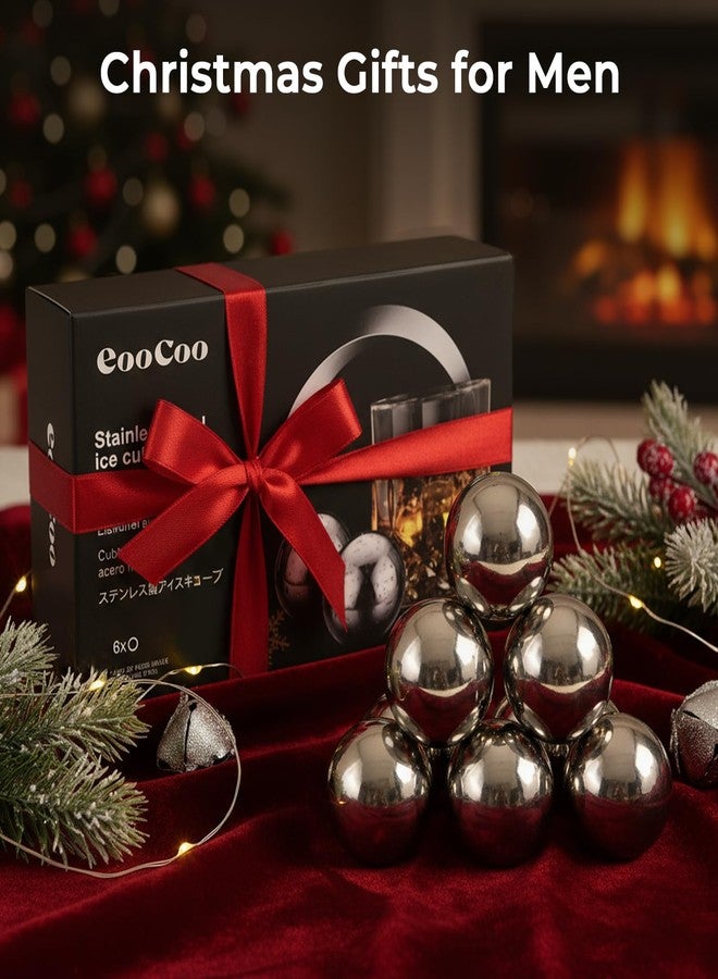 إيوكو مجموعة هدايا EooCoo للرجال، تتضمن 6 قطع من أحجار تبريد الويسكي القابلة لإعادة الاستخدام، ومجموعة كرات ثلج من الفولاذ المقاوم للصدأ للشرب، وهدايا ويسكي بوربون لعيد الميلاد للزوج، والحبيب، والأب، ومحبي البيرة. - Image 5