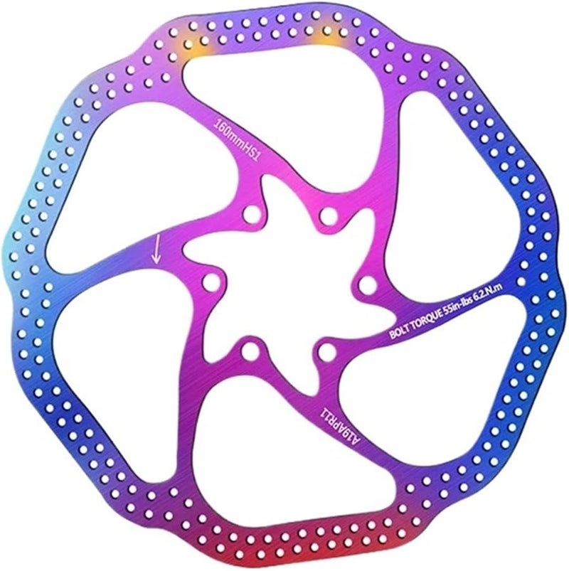 Mountain Bike Hydraulic Disc Brake Rotor 160mm 6 Bolt Multicolor 160 Cycling Parts - Image 1