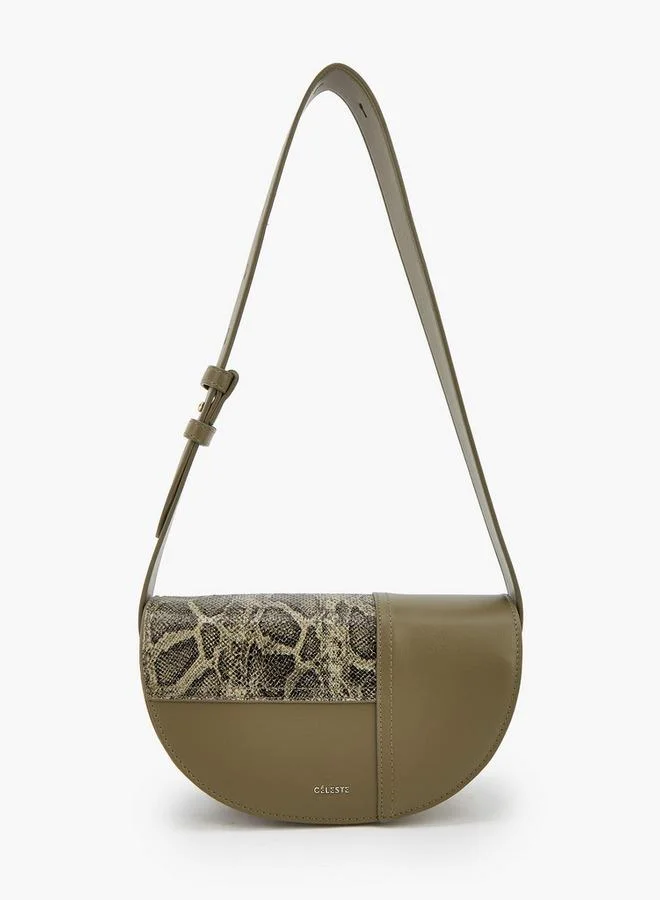 Textured Crossbody Bag With Zip Closure