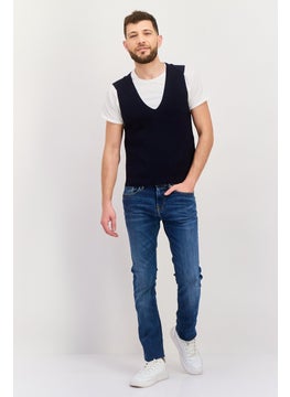 Men V-Neck Sleeveless Knitted Sweater Vest, Navy Blue - pzsku/ZBF2418560DB0DFB54FE8Z/45/_/1737642286/eaa5a2ba-c730-4e94-89c7-ddd0b59b0dac